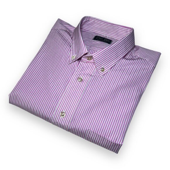 Vintage Gitman Bros L Pink Italian Poplin Stripe Button-Down OCBD USA - Picture 7 of 9